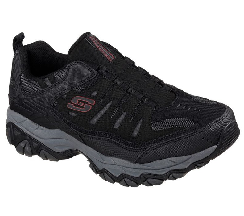 Skechers After Burn M. Fit - Mens Slip On Shoes Black/Grey [AU-DK1809]